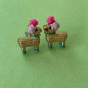 Kate Spade Gold and Pink Piñata Horse Earrings